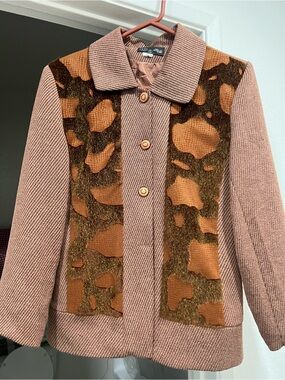 Vintage-Inspired Brown Patterned Women's Jacket